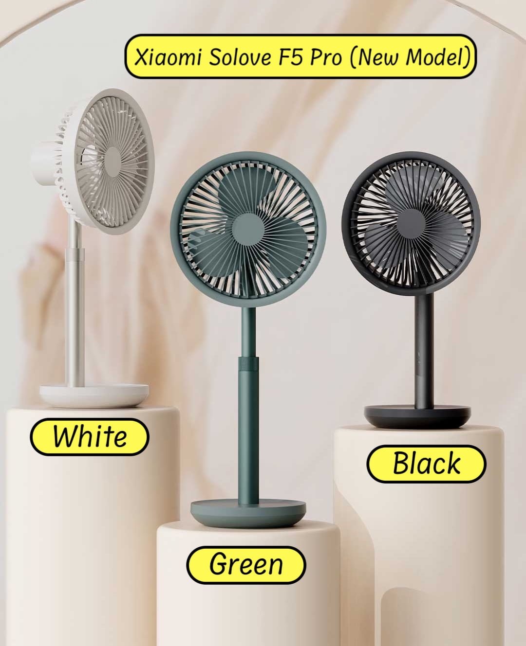 Xiaomi AISOLOVE F5 Pro Rechargeable Fan 4000mAh with Swing & Extendable_img_0