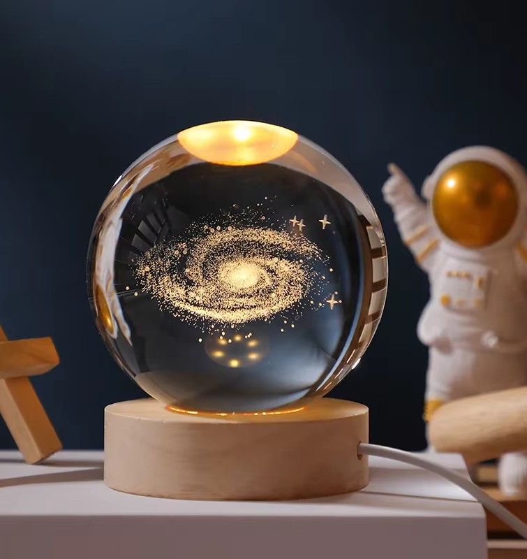 3D Crystal Ball – (Galaxy) with 7-Color LED Wooden Base_img_0