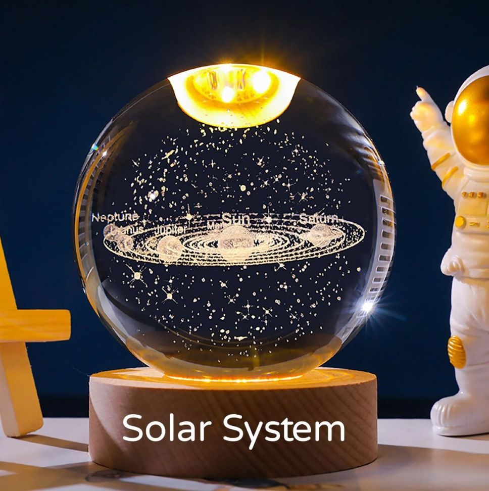 3D Crystal Bal – Solar System With Stars_img_0