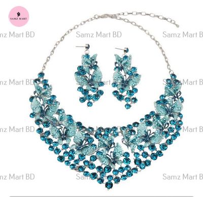 Luxury Butterfly Stone Necklace and Earring set_img_1