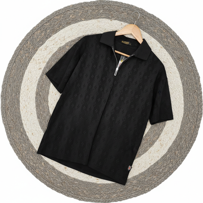 Premium black haruki tshirt with chain_img_0