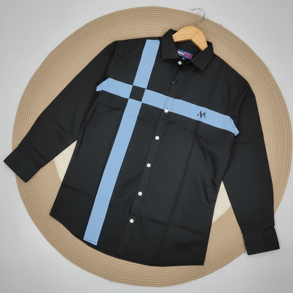 New trendy Block print shirt Black