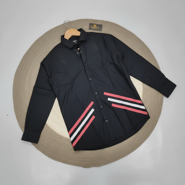 প্রিমিয়াম ব্লক ডিজাইন ব্লাক শার্ট