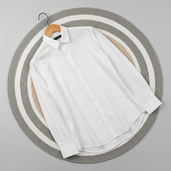 Micro stitch shirt- White (Premium)