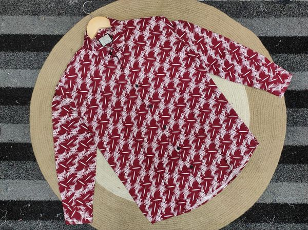 Premium maroon print shirt