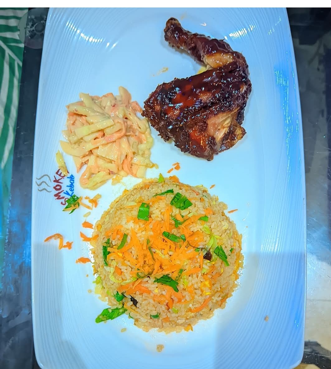 fried rice+chicken bbq