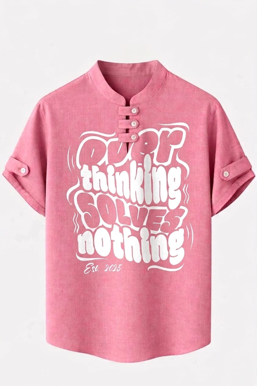 AM FASHION BD Overthinking Vibe Pink Tee