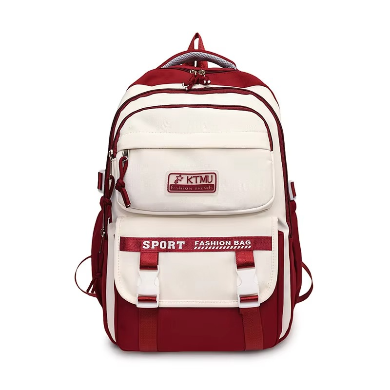 Academy Style School Bag Book Bag Lightweight College Student Backpack(Red)_img_4