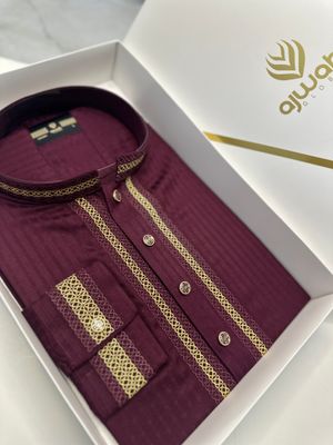 Maroon Regal Weave Panjabi_img_1