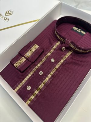 Maroon Regal Weave Panjabi_img_2