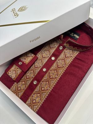The Royal Maroon Embroidery Panjabi_img_0