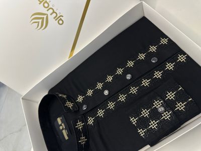 Ajwah Gold Empress Black Panjabi_img_0