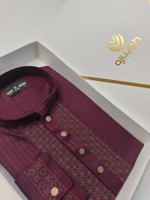 Maroon Ember Classic Luxury Panjabi -A3M128_img_1