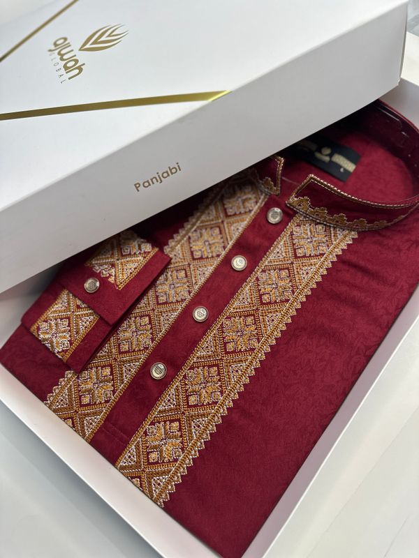 The Royal Maroon Embroidery Panjabi