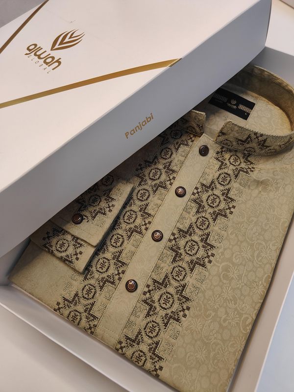 Sandstone Olive luxury Panjabi -A3O127