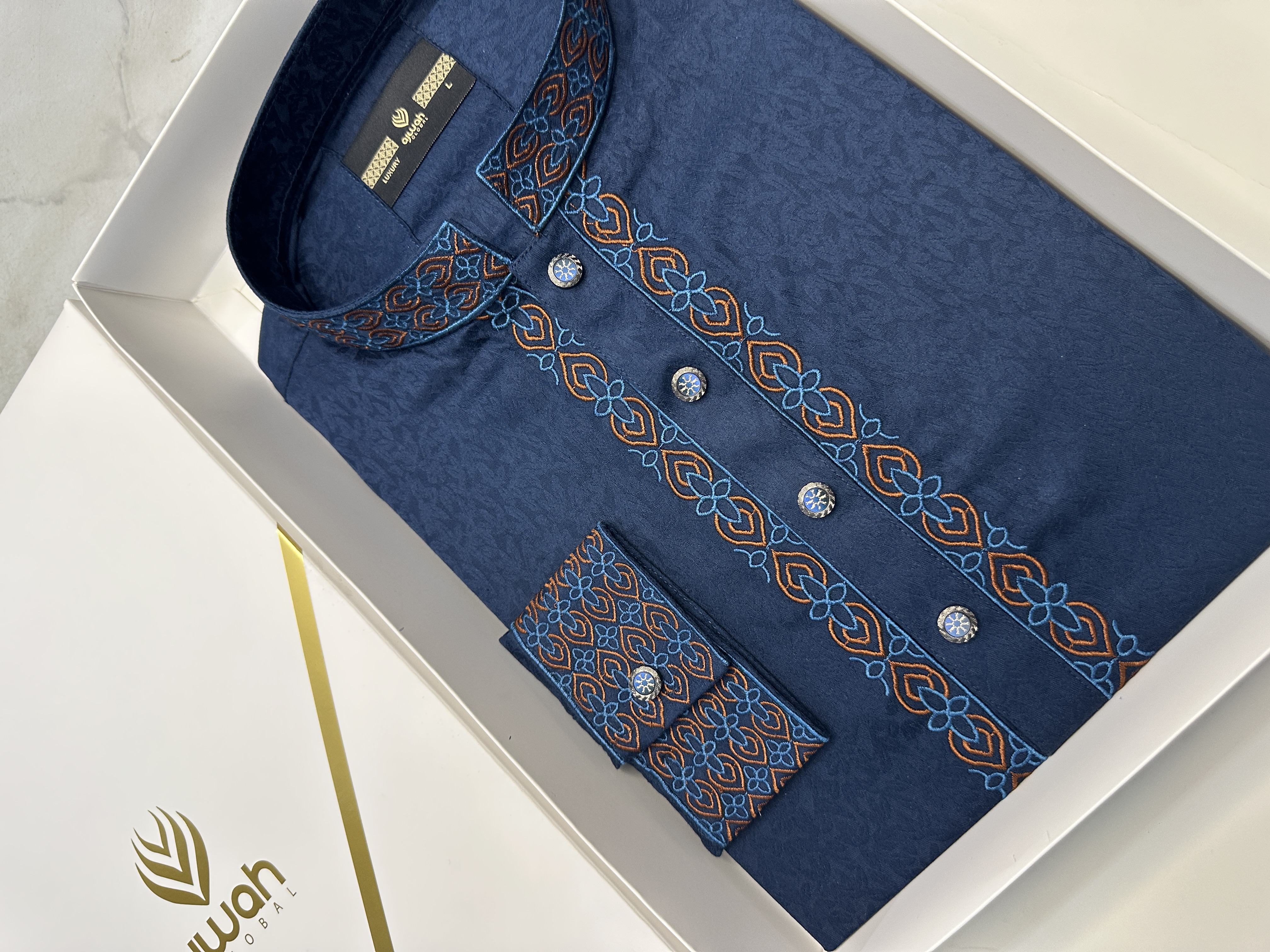 Ajwah Nawab Blue Panjabi -A3B125_img_2