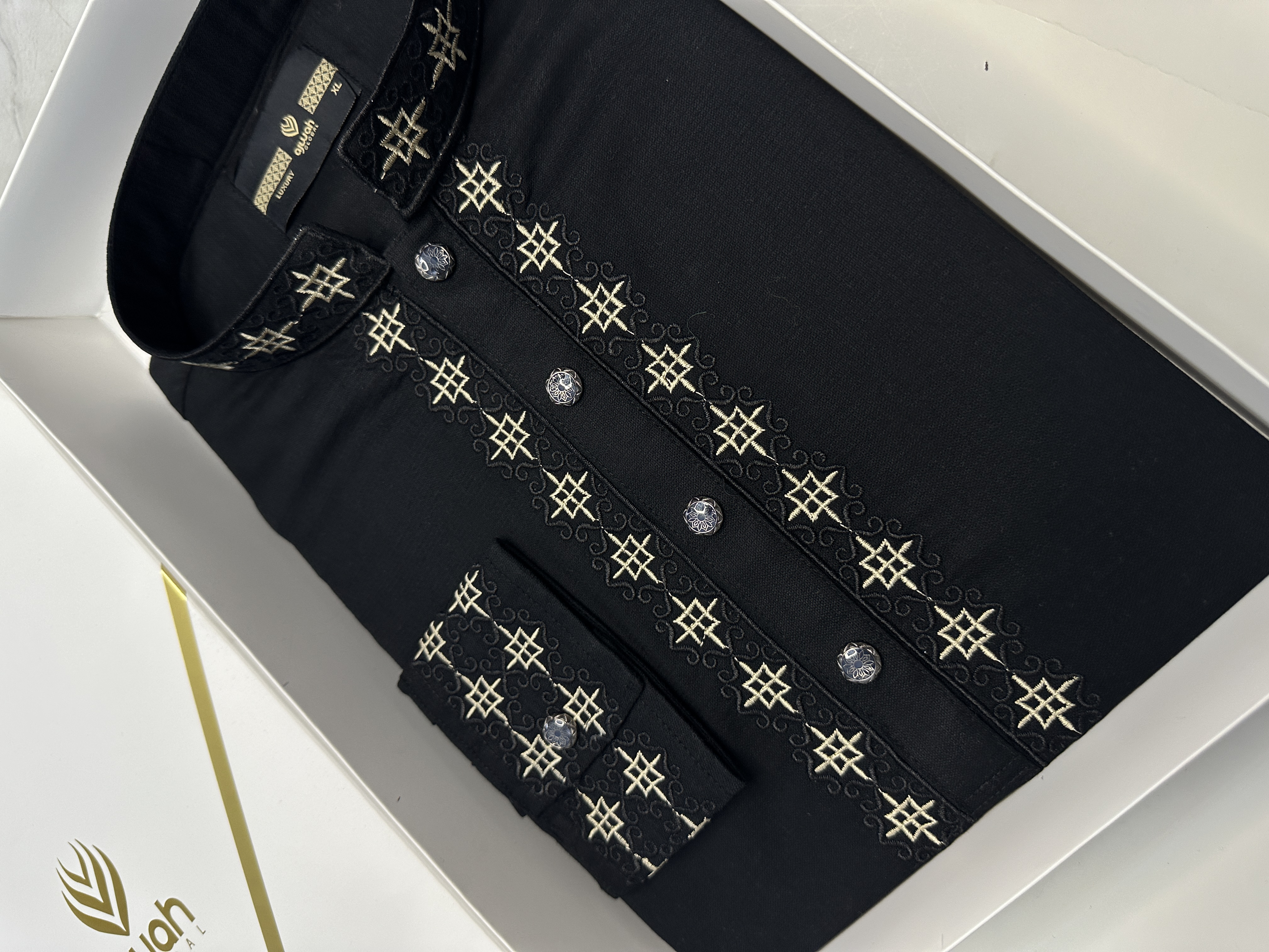 Ajwah Gold Empress Black Panjabi -A3B123_img_2