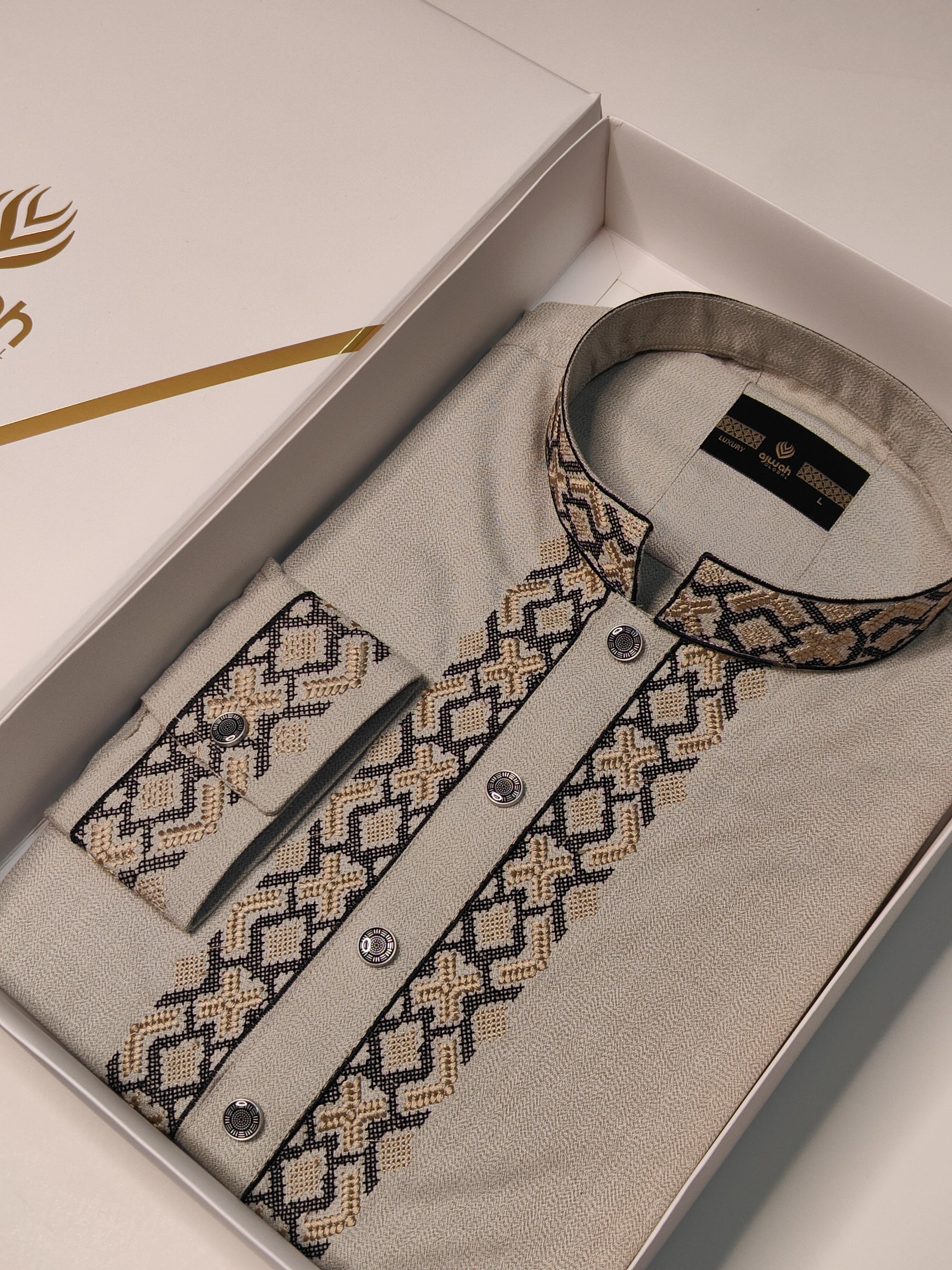 Ash Sand Majesty Luxury Panjabi -A3C120_img_1