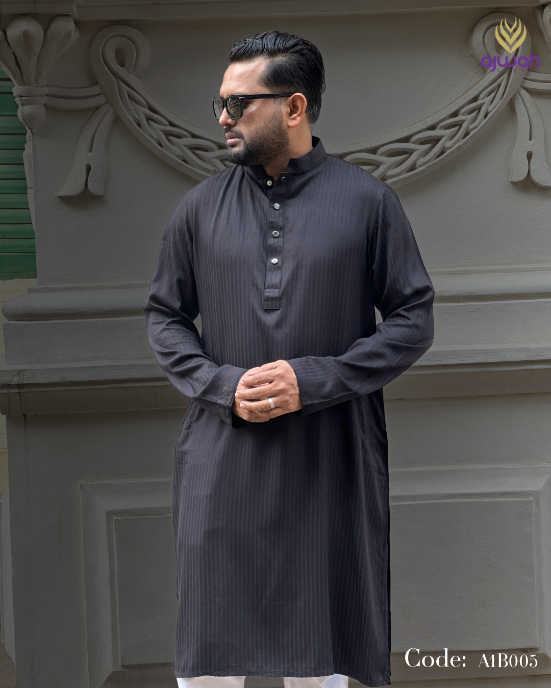 Minimal classic Black step panjabi-A1B005_img_1