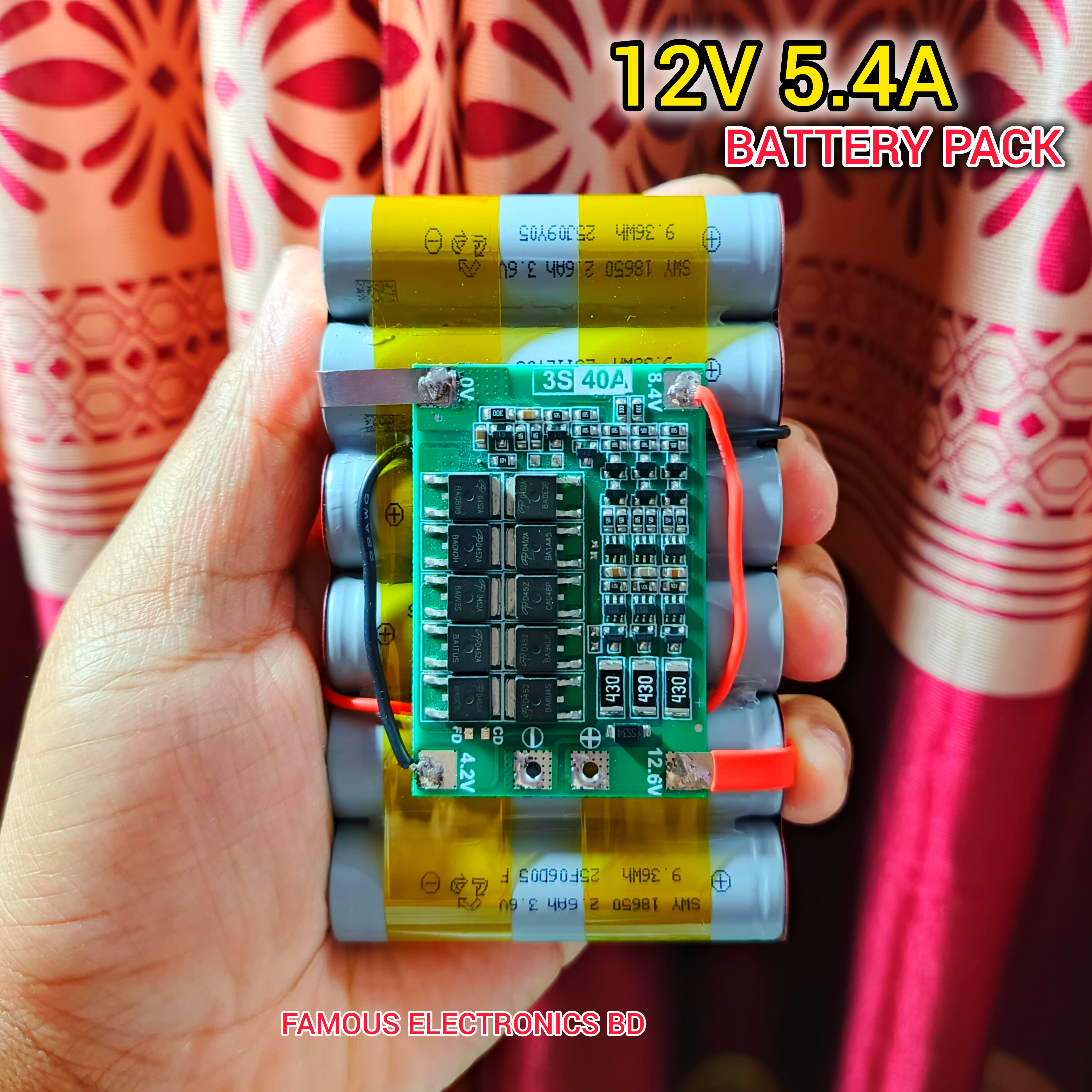 12V 5.4A Li-Ion Battery Pack