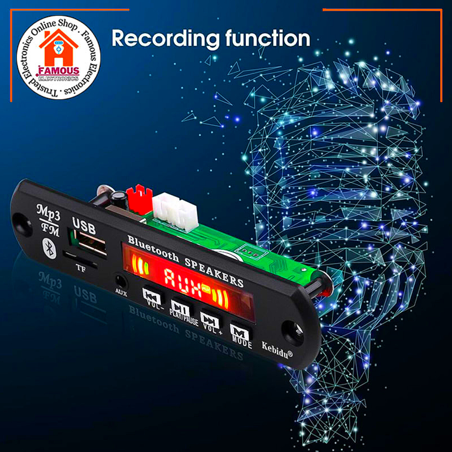 MP3 Player Bluetooth FM WMA Decoder Board USB TF Audio Module for Car Speaker_img_2