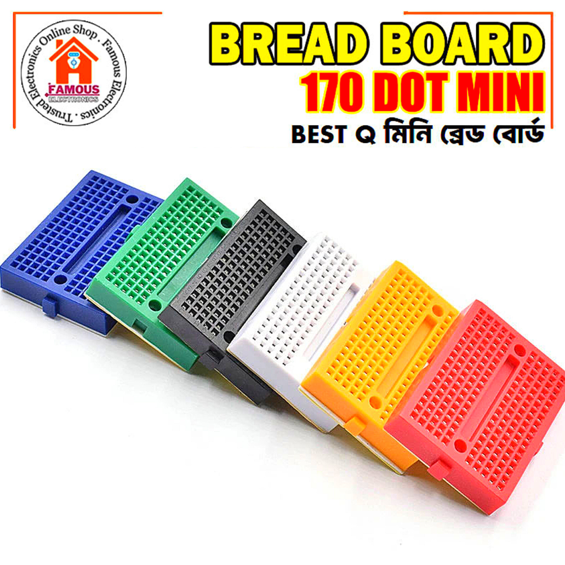 1PCS Mini Breadboard Solderless SYB-170 PCB Circuit Board Test Board White Black Red Yellow Blue Green DIY Kit_img_4