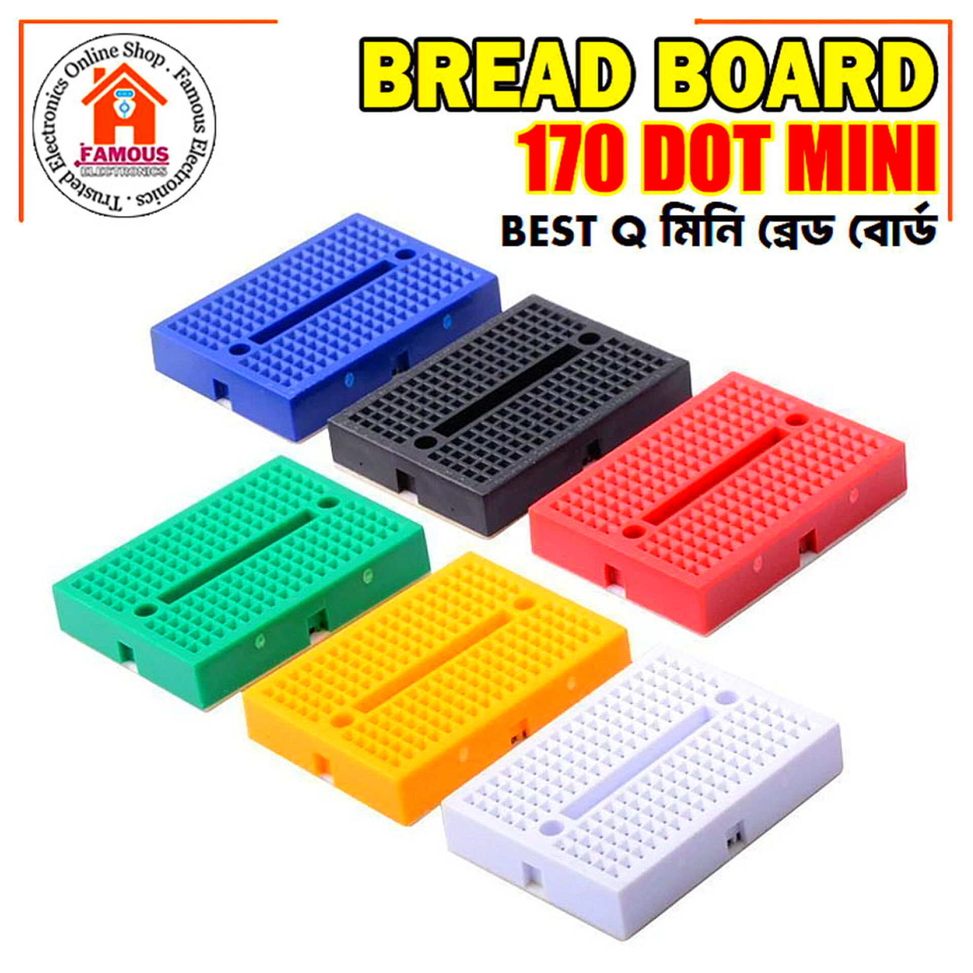 1PCS Mini Breadboard Solderless SYB-170 PCB Circuit Board Test Board White Black Red Yellow Blue Green DIY Kit