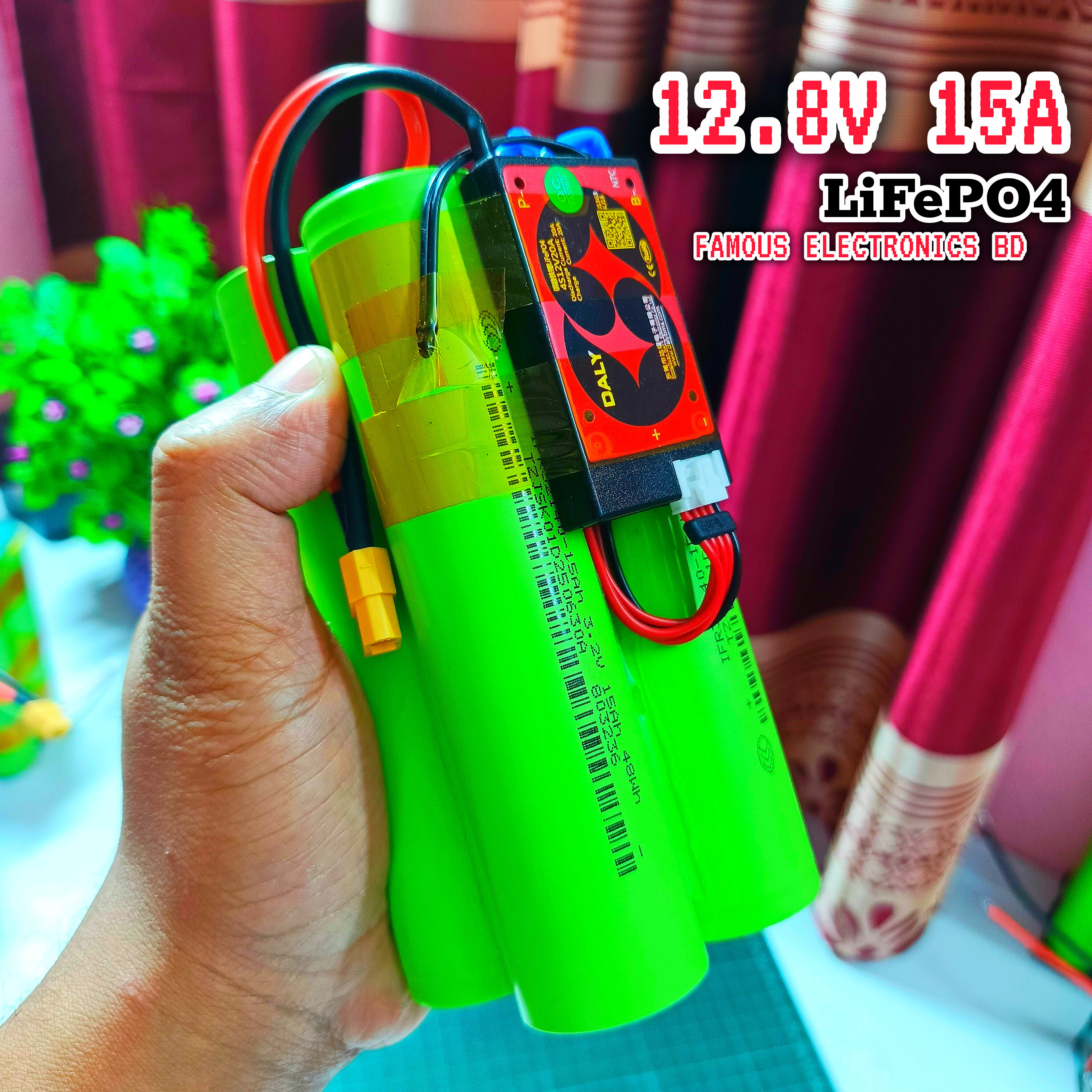12.8V 15A LiFePO4 Battery Pack