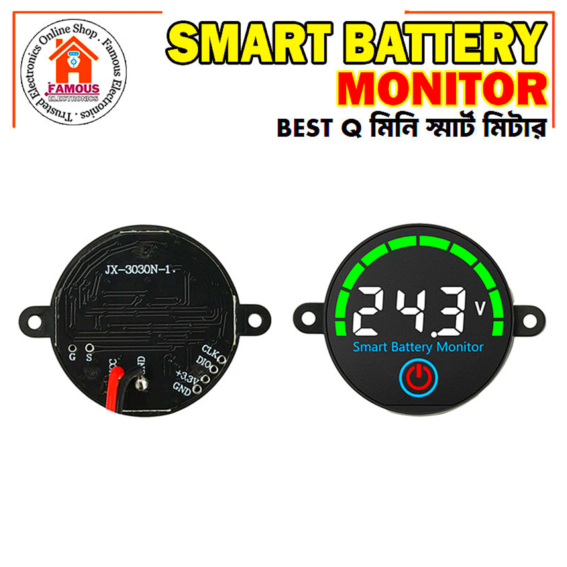 Smart Battery Monitor DC 7–55V Digital Battery Level Indicator With Voltage Display And Alarm Function_img_2