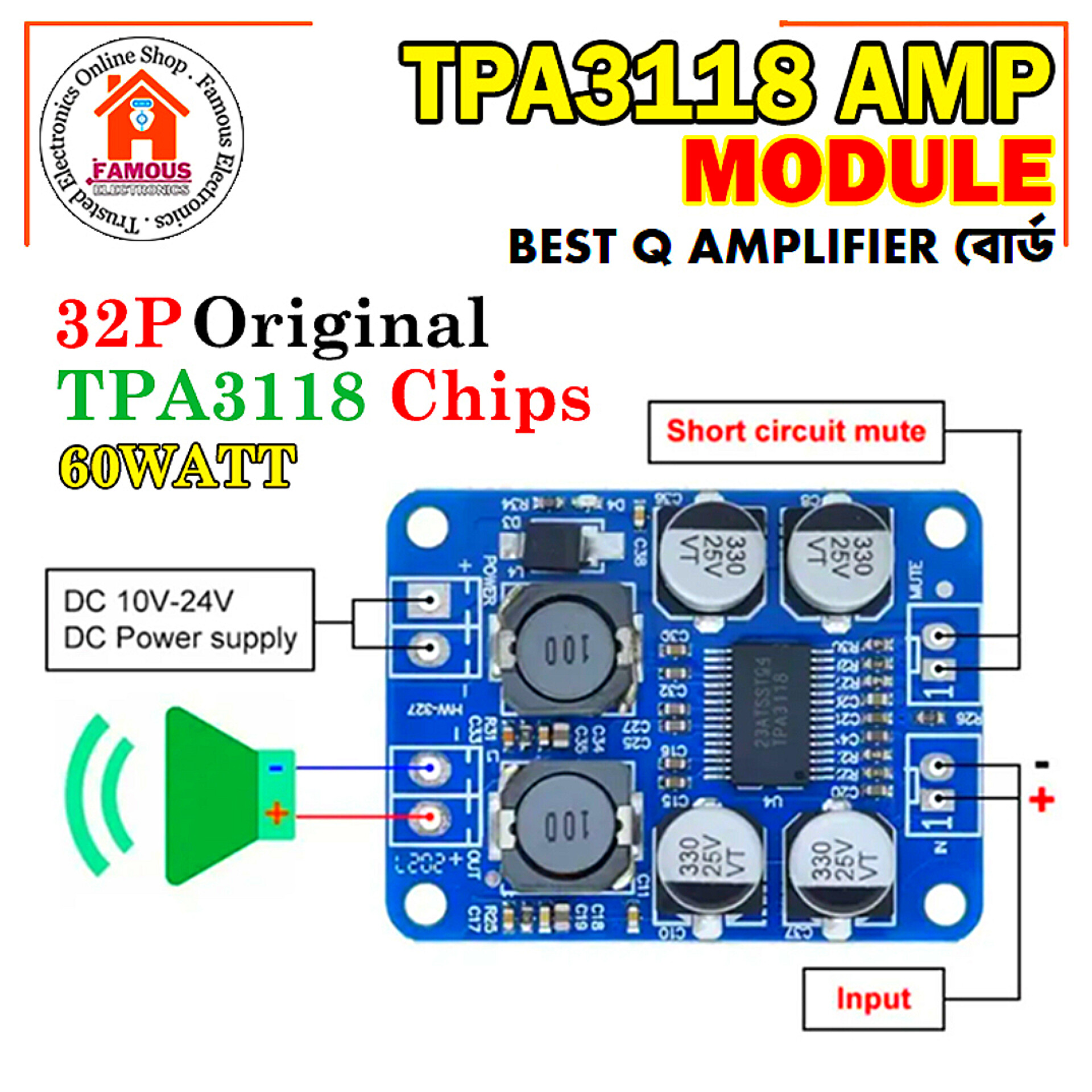 TPA3118 60W Mono Digital Audio Power Amplifier Board_img_0
