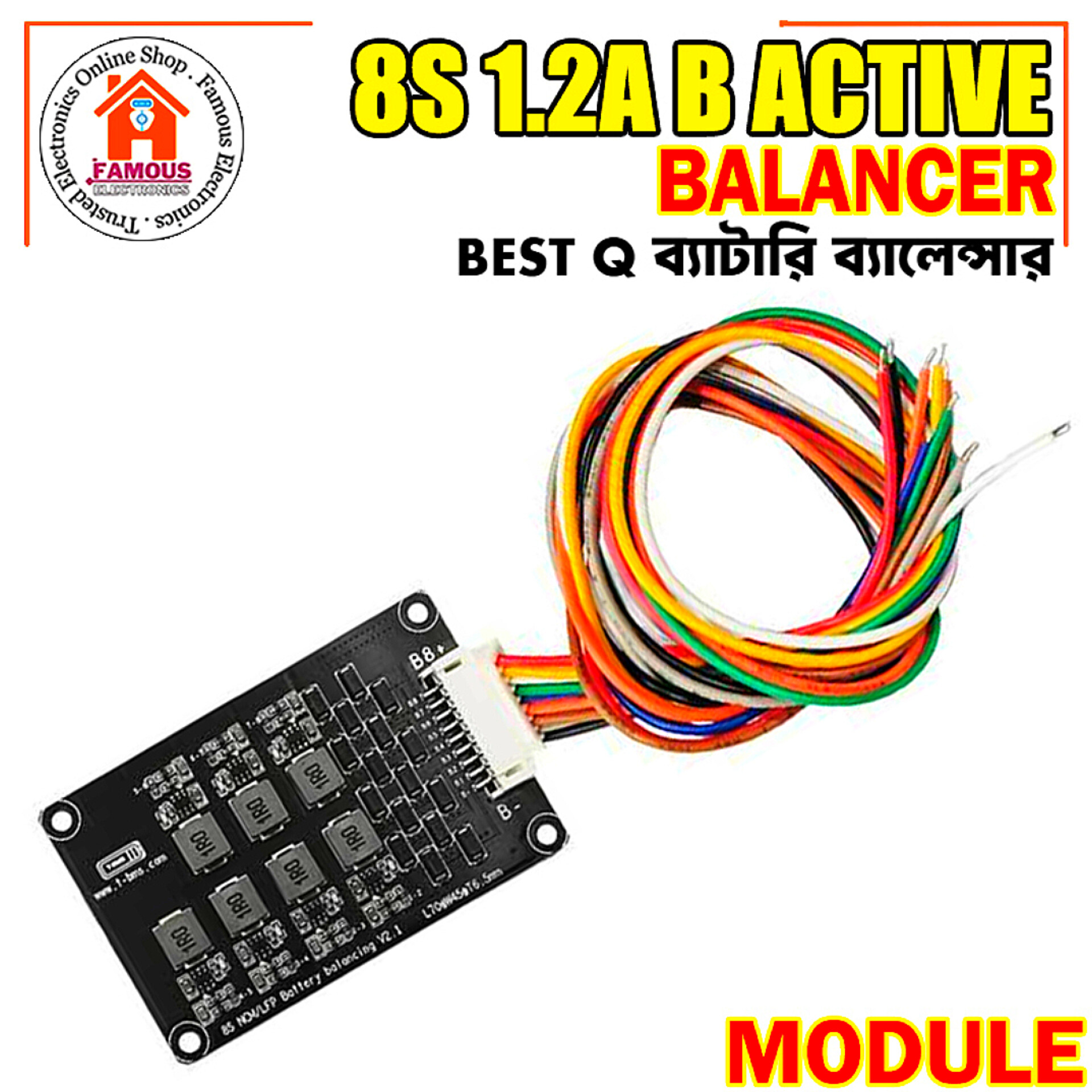 8S 1.2A Inductive Active Equalizer Balancer Energy Transfer Board Li-ion Lipo Lifepo4 LFP Lithium Battery Balance BMS Balancing Protection PCB_img_2