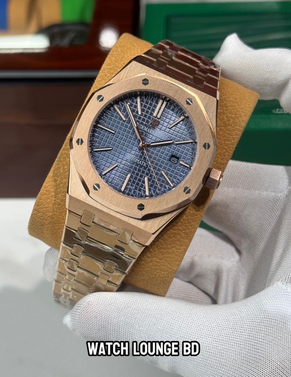 Audemars Piguet blue dial in rose gold