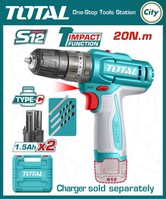 ১২ ভোল্ট ইমপ্যাক্ট কর্ডলেস ড্রিল মেশিন TOTAL TOOLS TIDLI12206_img_0