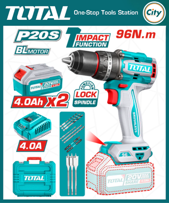 ২০ ভোল্ট ব্রাশলেস কর্ডলেস ৯৬N ইমপ্যাক্ট ড্রিল মেশিন TOTAL TIDLI20968_img_0