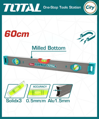 ২৪ ইঞ্চি স্পিরিট লেভেল শক্তিশালী চুম্বক সহ TOTAL TOOLS TMT26028M_img_0