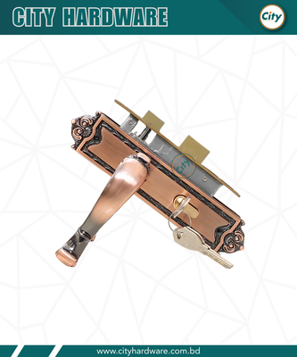 উচ্চ সুরক্ষার ছোট আকারের হ্যান্ডেল লক ভিতরের রুমের জন্য লক নব সহ অ্যান্টিক রঙের দরজার লক Door Lock_img_1