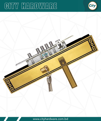 বড় সাইজের হ্যান্ডেল লক হাই সিকিউরিটি গোল্ডেন রঙের মেইন ডোর লক_img_1