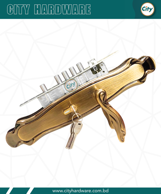 বড় সাইজের হ্যান্ডেল লক হাই সিকিউরিটি কফি রঙের মেইন ডোর লক_img_1