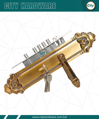 বড় সাইজের হ্যান্ডেল লক হাই সিকিউরিটি কফি রঙের মেইন ডোর লক_img_1