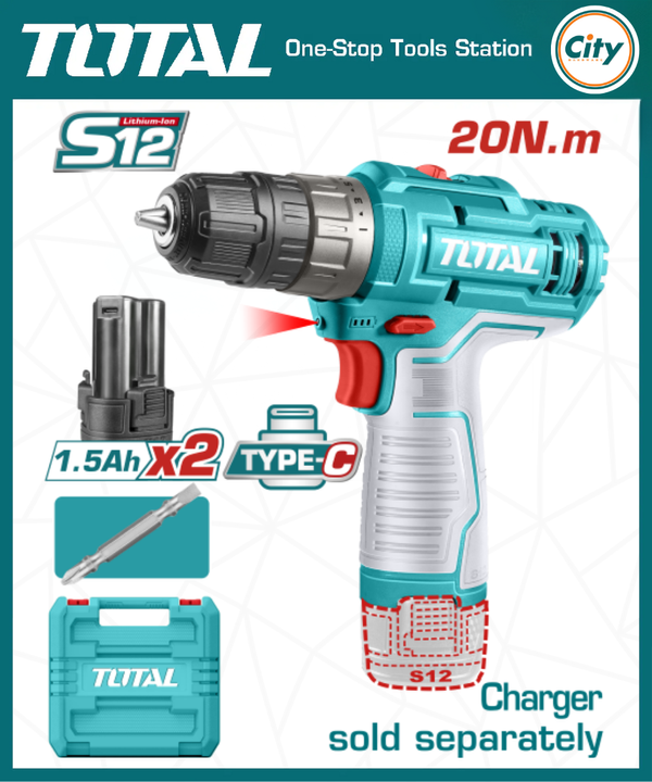 ১২ ভোল্ট কর্ডলেস ড্রিল মেশিন TOTAL TOOLS TDLI12206