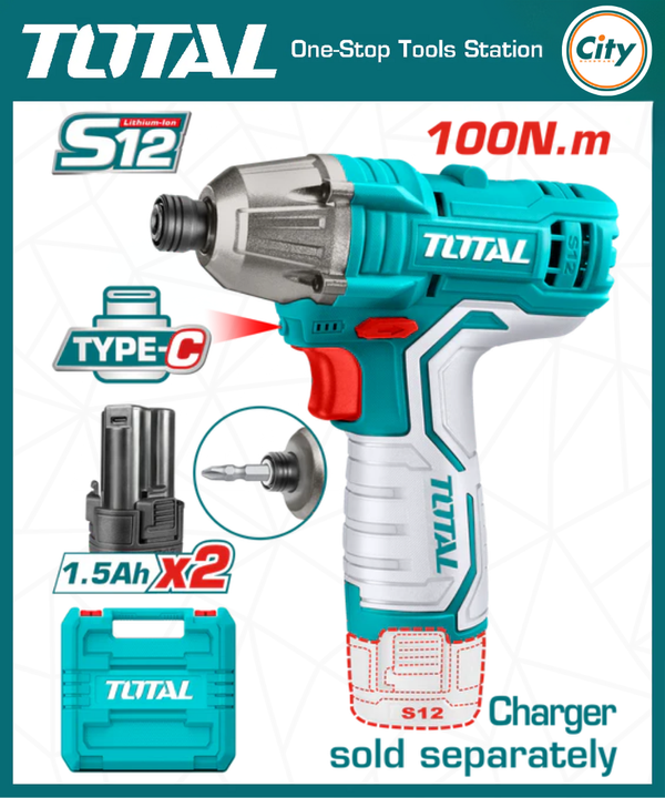 ১২ ভোল্ট লিথিয়াম আয়ন ইমপ্যাক্ট ড্রাইভার TOTAL TOOLS TIRLI1201