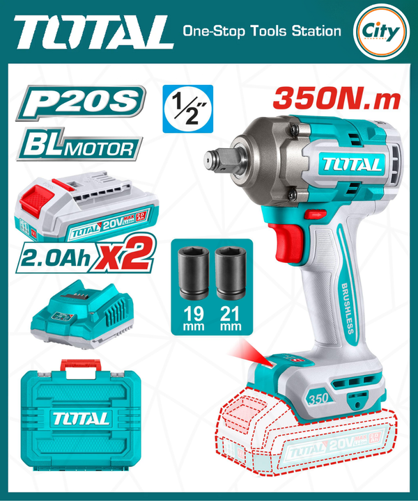 ২০ ভোল্ট কর্ডলেস ব্রাশলেস ইমপ্যাক্ট রেঞ্চ TOTAL TOOLS TIWLI2035