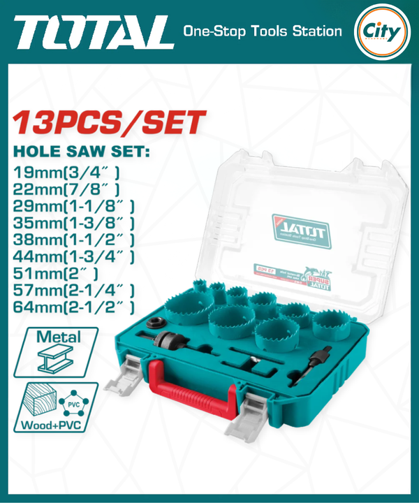 ১৩ পিস বিআই মেটাল হোল স সেট TOTAL TOOLS TACSH0132