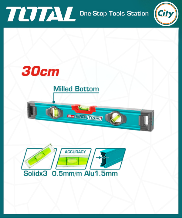 ১২ ইঞ্চি স্পিরিট লেভেল ম্যাগনেট ছাড়া TOTAL TOOLS TMT23028