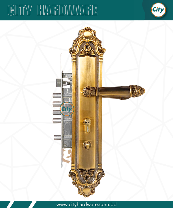 বড় সাইজের হ্যান্ডেল লক হাই সিকিউরিটি কফি রঙের মেইন ডোর লক