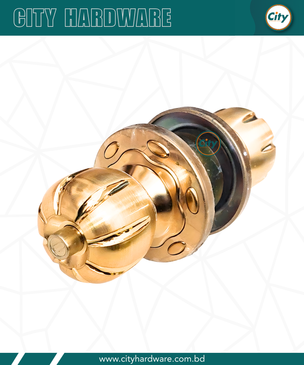 প্রিমিয়াম মানের রাউন্ড লক গোল্ডেন রঙের ডোর লক 5887GB
