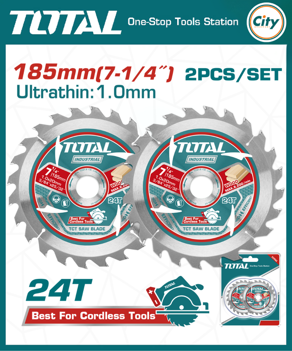 ১৮৫ মিমি আলট্রা থিন টিসিটি স ব্লেড সেট TOTAL TOOLS TAC2331853