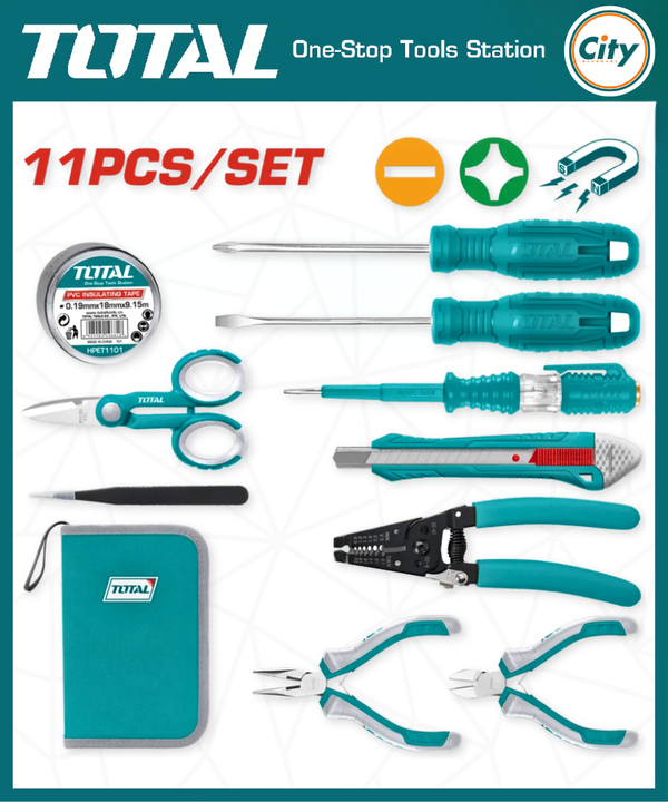 ১১ পিস ইলেক্ট্রিসিয়ান্স টুলস সেট TOTAL TOOLS TKETS0111