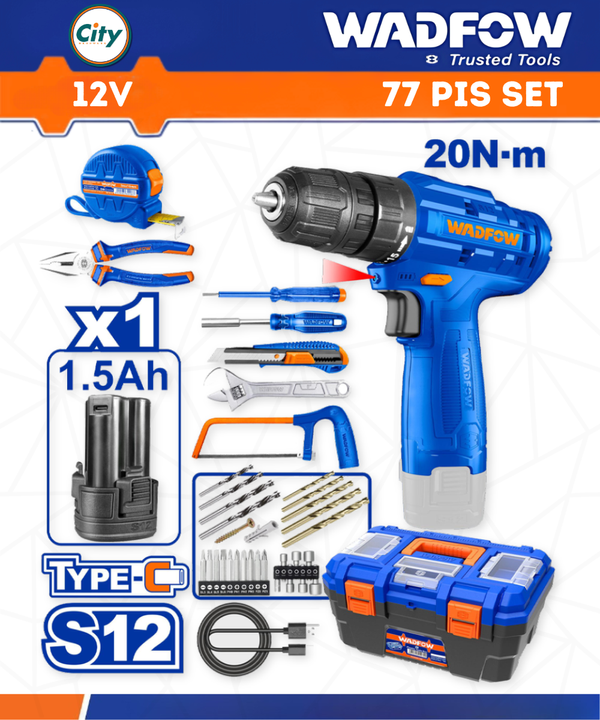 ৭৭ পিস টুলস সেট  WADFOW WDT4B77