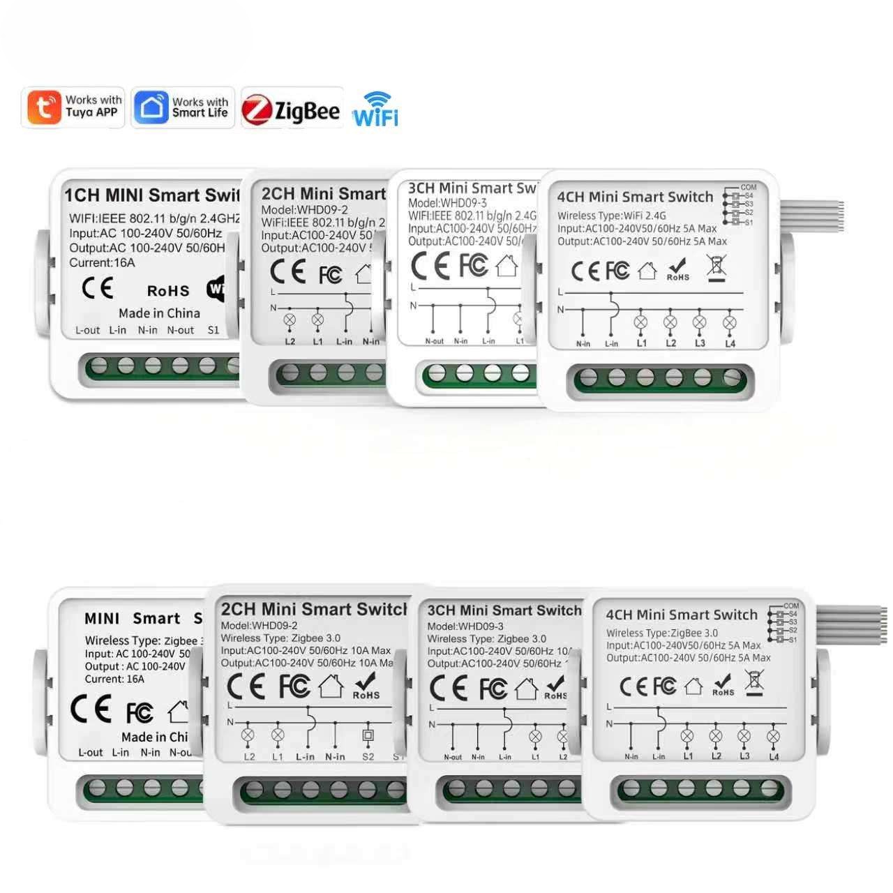 Smart WiFi + RF Switch Relay & Dimmer (Tuya) | App, Remote & Voice Control | Smart Life, Alexa, Google Home
